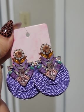 Fashion Statement Purple  Drop Earrings - Unbranded